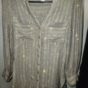 Women's Gray Striped Top